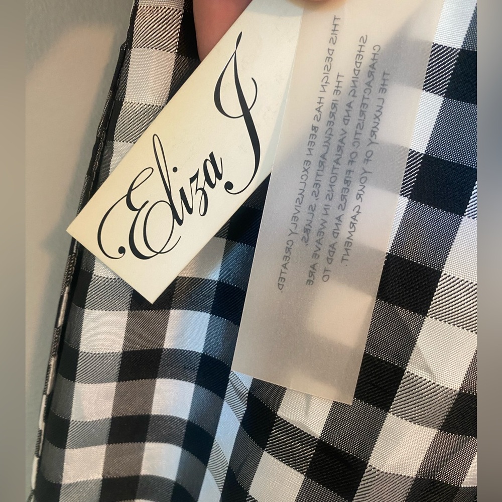 Eliza J Black and White Gingham Pleated Maxi Skirt - Picture 6 of 8